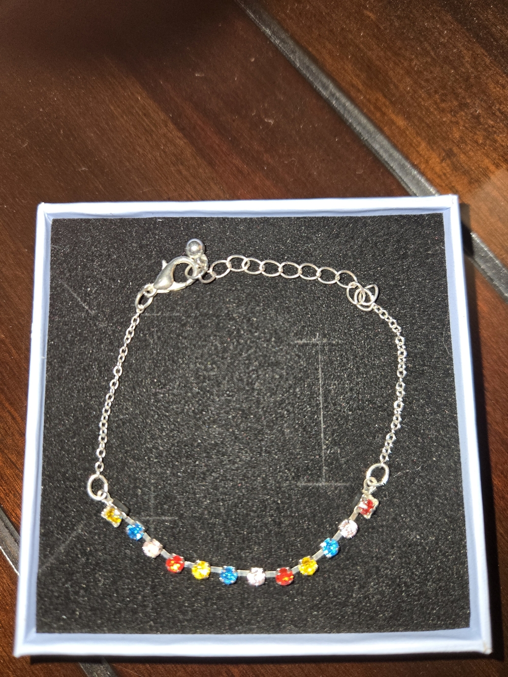 Sterling Silver Multicolor Crystal Bracelet - Women Jewelry - Picture 6 of 6